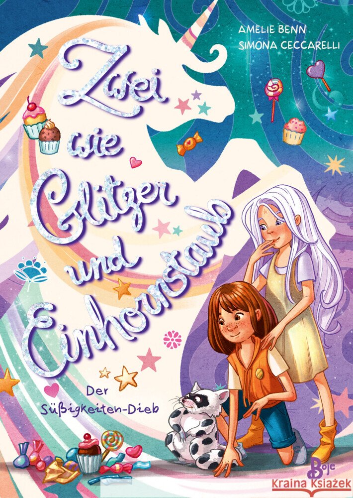 Zwei wie Glitzer und Einhornstaub - Der Süßigkeiten-Dieb Benn, Amelie 9783414826794 Boje Verlag - książka