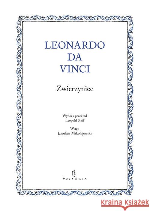 Zwierzyniec Da Vinci Leonardo 9788378663065 Austeria - książka