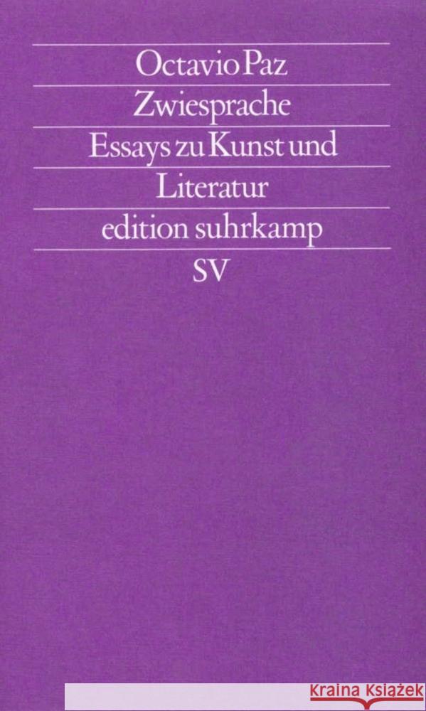 Zwiesprache Paz, Octavio 9783518112908 Suhrkamp Verlag - książka